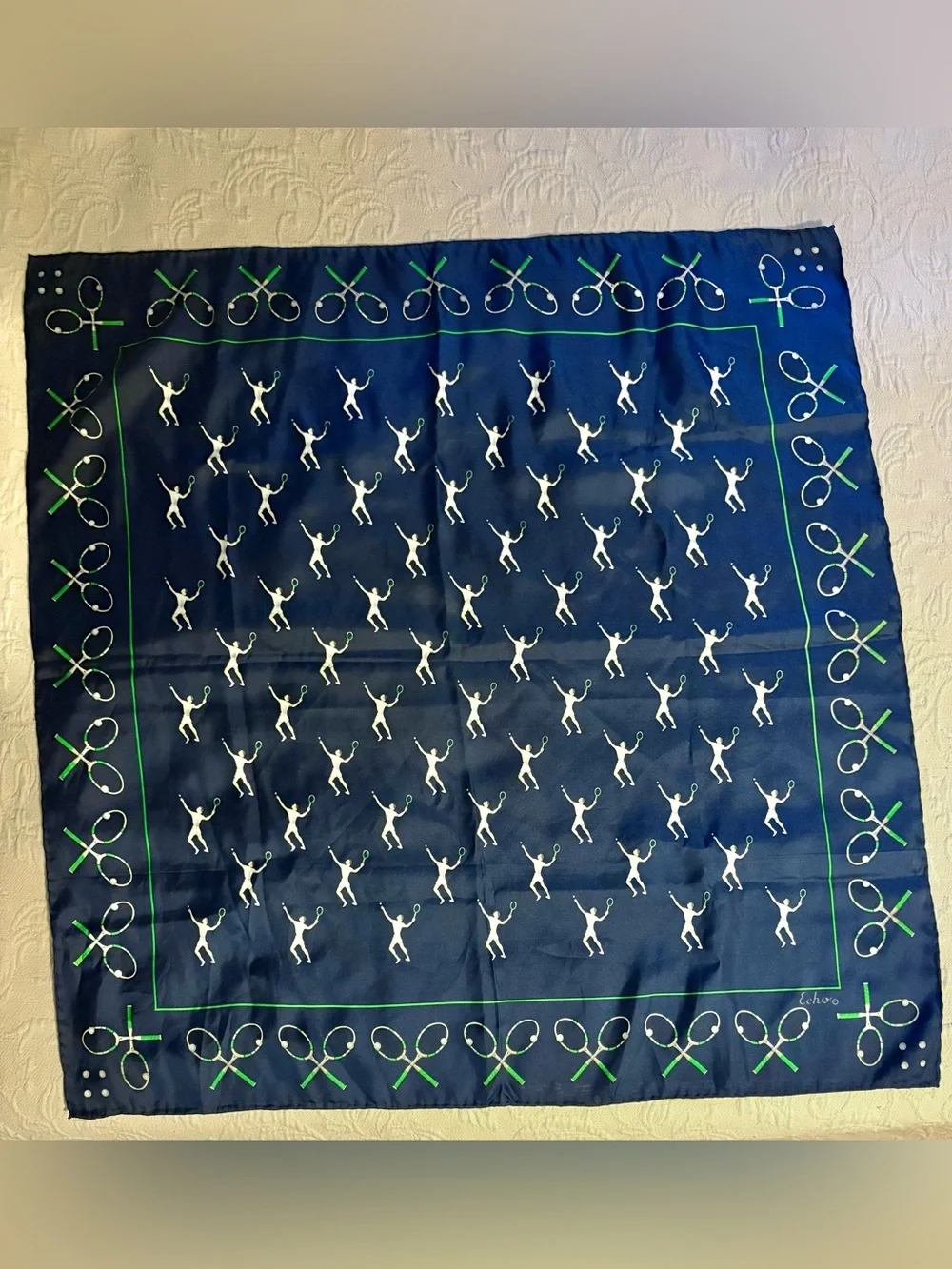 Vintage Echo Tennis Motif  Scarf